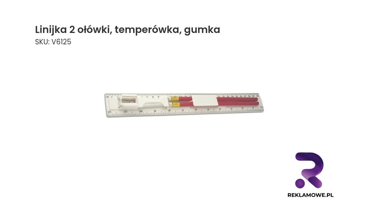 Linijka 2 olowki temperowka gumka 3