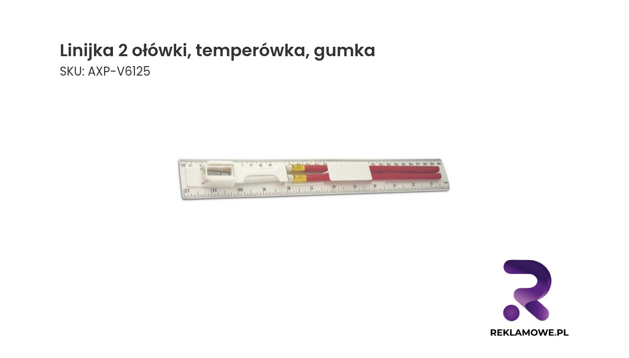 Linijka, 2 ołówki, temperówka, gumka Zestaw do pisania i rysowania z linijką, dwoma ołówkami, temperówką i gumką