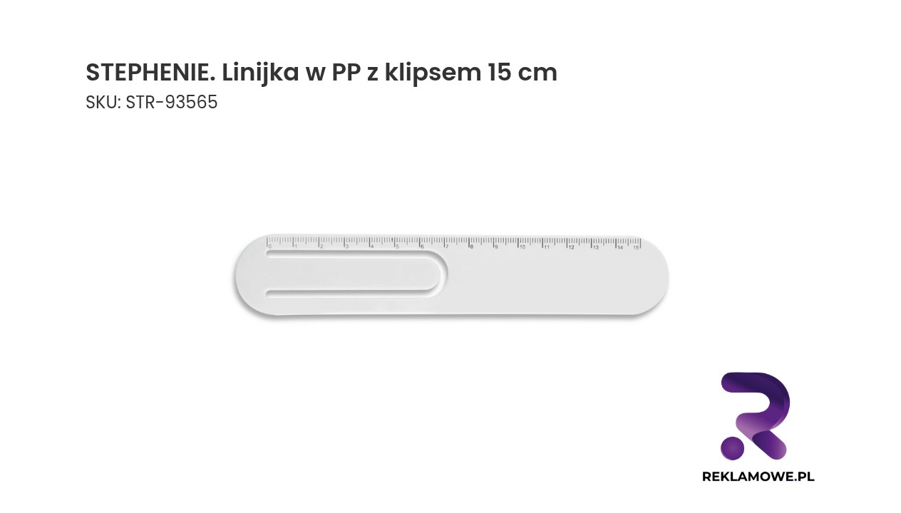 Linijka STEPHENIE 15 cm z klipsem w obudowie z polipropylenu