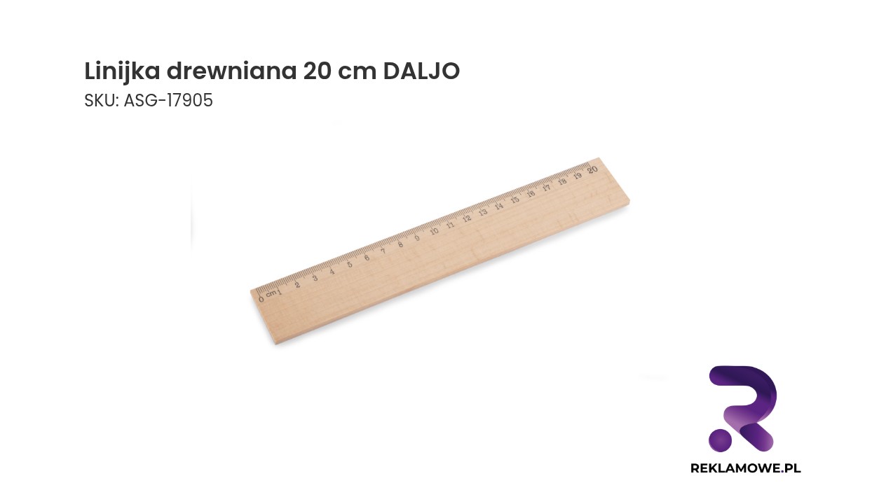 Linijka drewniana 20 cm DALJO Linijka drewniana 20 cm DALJO - precyzyjna miarka do szkoły i biura