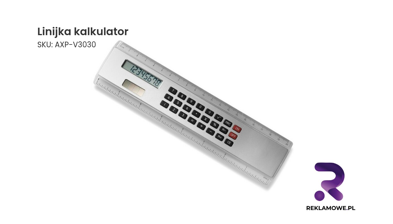 Linijka, kalkulator Linijka z wbudowanym kalkulatorem